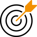 Icone d'une cible avec une flèche au milieu