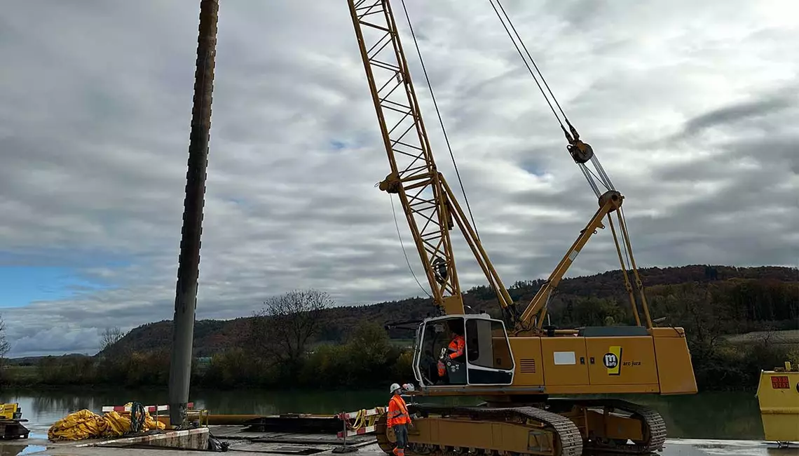 Pieux d’ancrage de 24 mètres fabriqués pour Marti Arc Jura